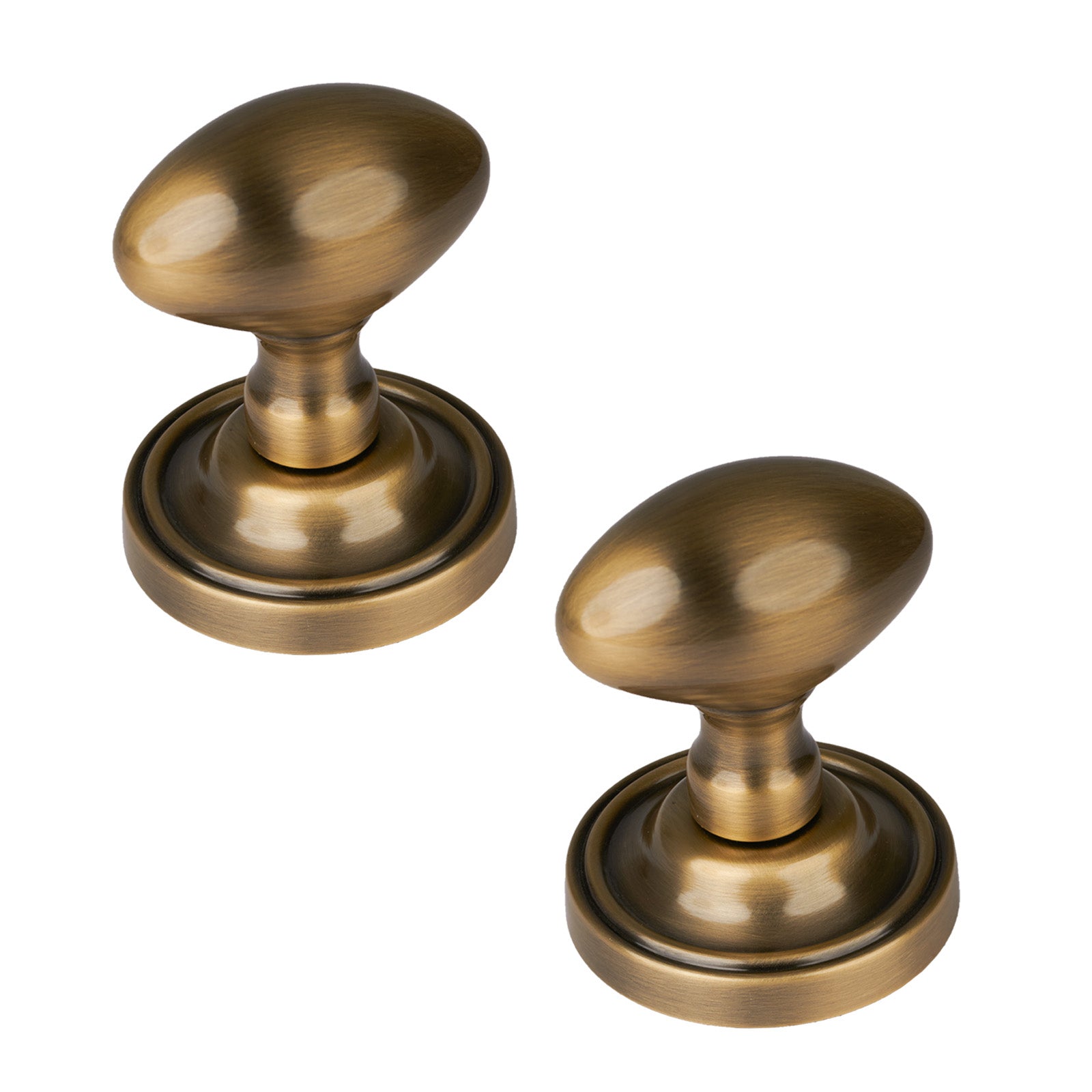 Chelsea Door Knob on Rose in Aged Brass finish