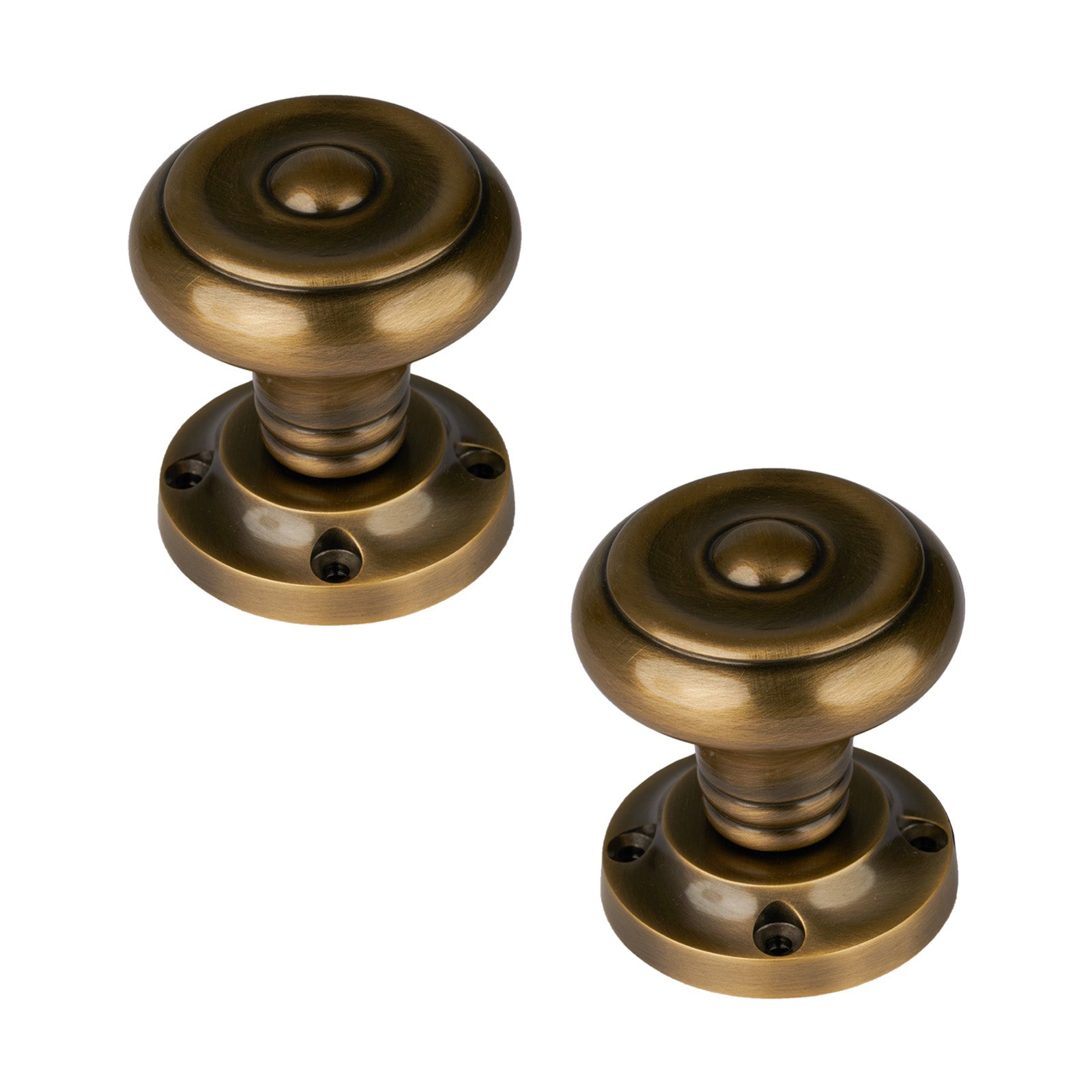 Aylesbury Door Knob on Rose in Aged Brass finish