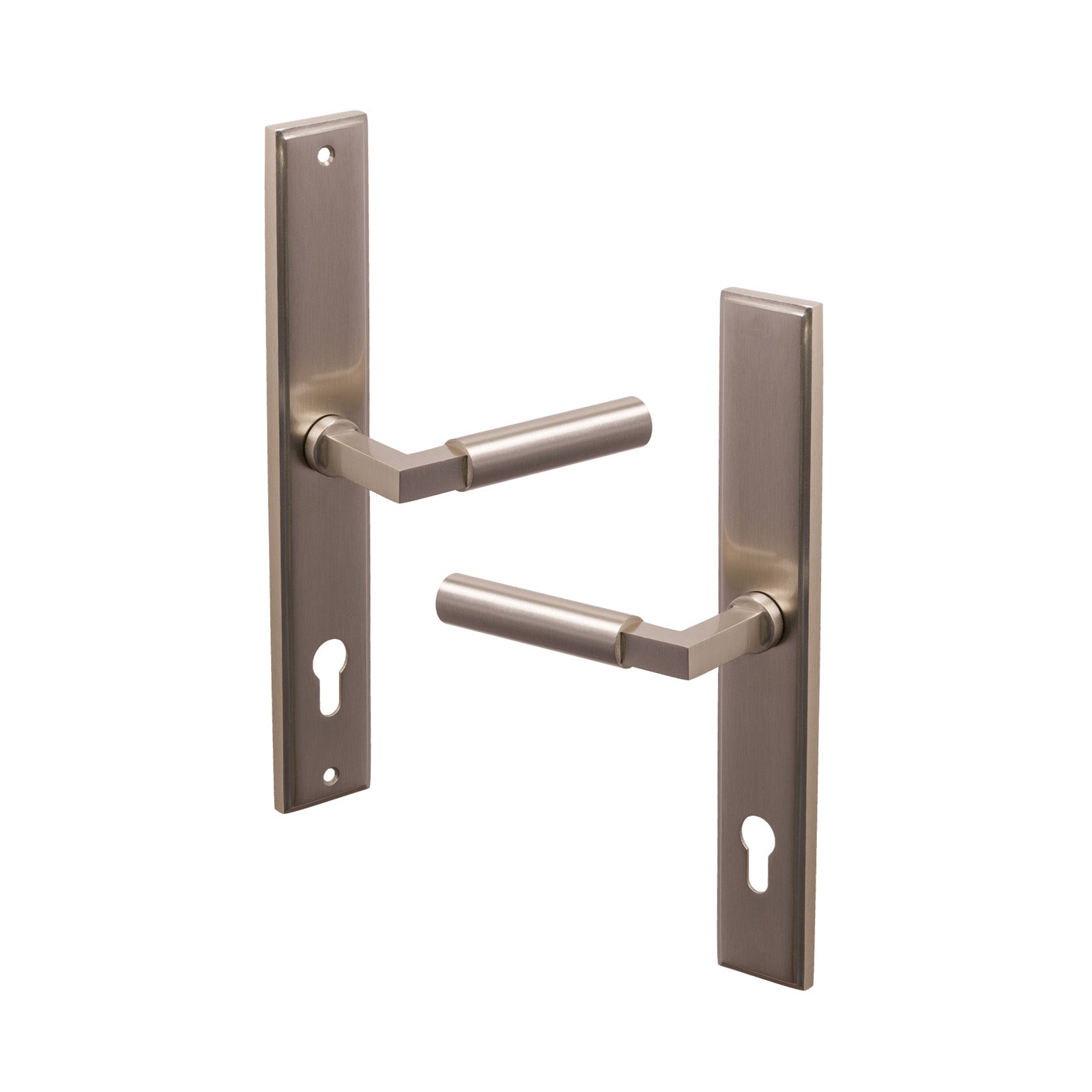 SHOW Left Handed Satin Nickel Bauhaus Multipoint Door Handle