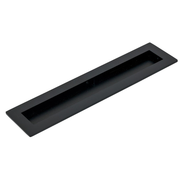 SHOW 250mm Matt Black Plain Rectangular Flush Pull 