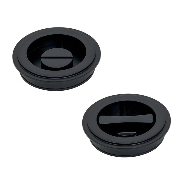 SHOW Matt Black Art Deco Round Pull - Privacy