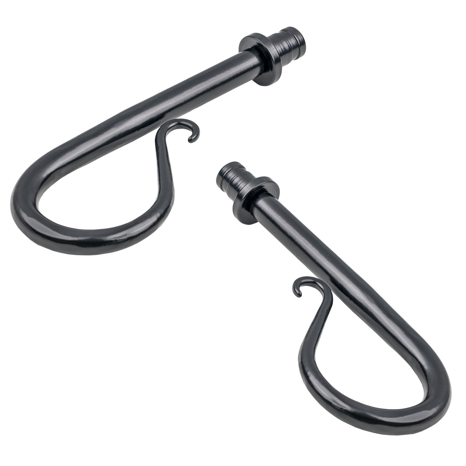 SHOW Black Shepherd's Crook Curtain Finial - Pair