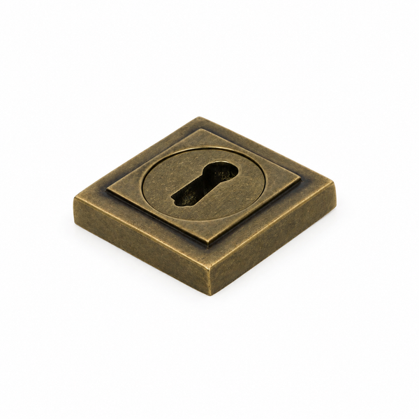  Burnished Brass Square Round Escutcheon