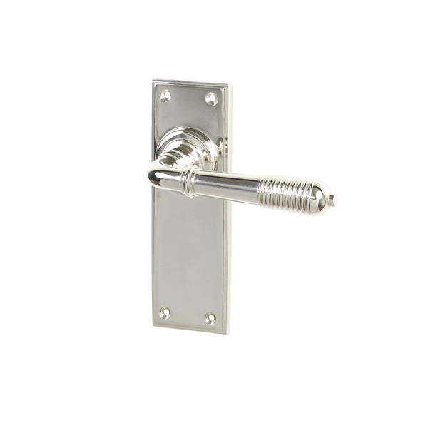 SHOW Polished Nickel Lock Lock Reeded Lever Handles