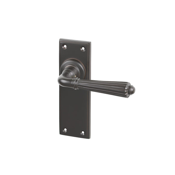 SHOW Aged Bronze Latch Hinton Lever Handles