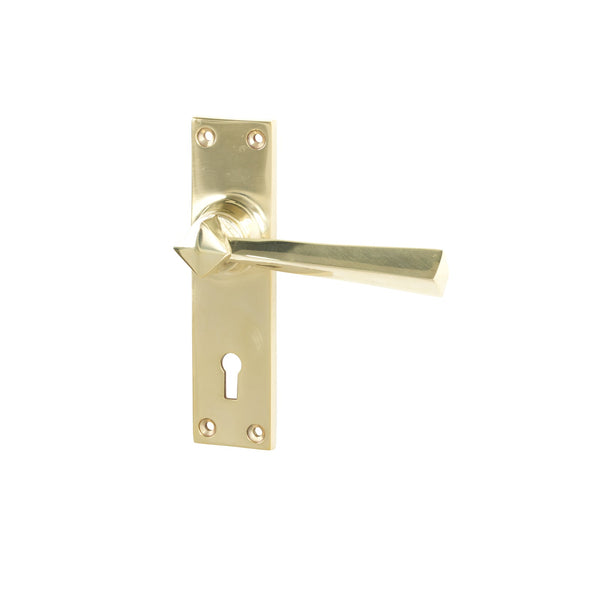 SHOW Polished Brass Lock Straight Lever Handles
