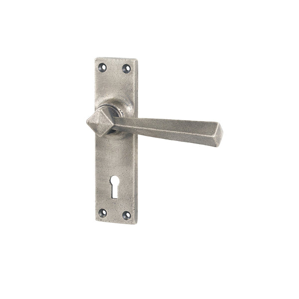 SHOW Antique Pewter Lock Straight Lever Handles