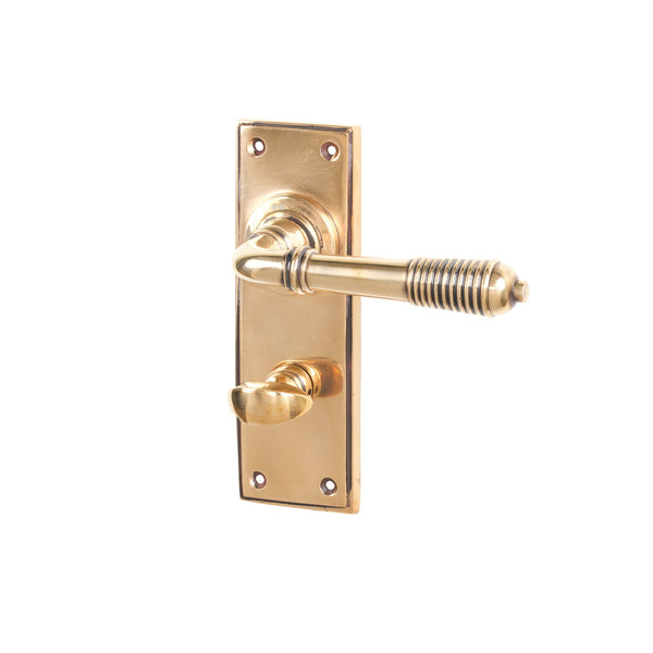 SHOW Polished Bronze Bathroom Reeded Lever Handles