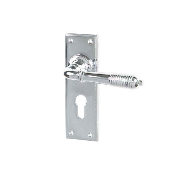 SHOW Polished Chrome Euro Reeded Lever Handles