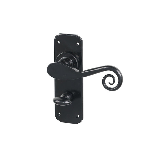 SHOW Black Bathroom Monkeytail Lever Handles