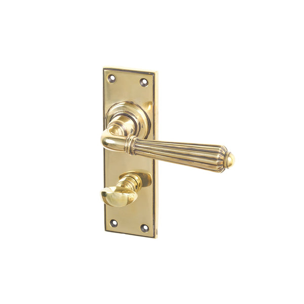 SHOW Antique Brass Bathroom Hinton Lever Handles
