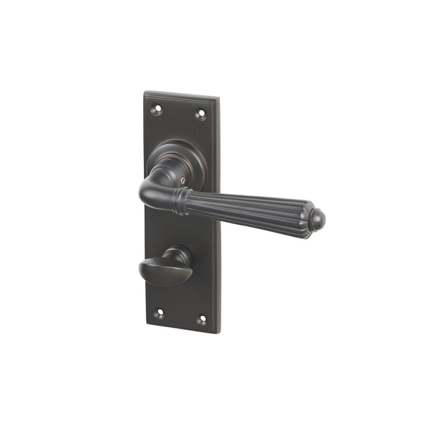 SHOW Aged Bronze Bathroom Hinton Lever Handles