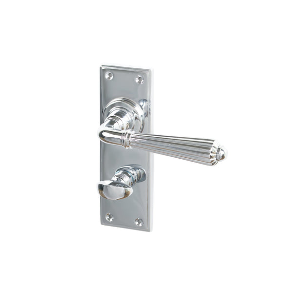 SHOW Polished Chrome Bathroom Hinton Lever Handles