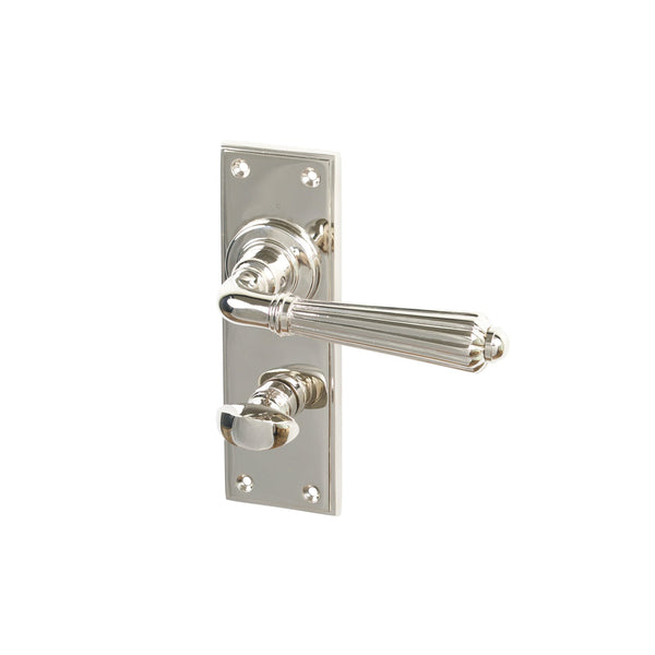 SHOW Polished Nickel Bathroom Hinton Lever Handles