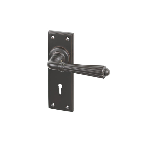 SHOW Aged Bronze Lock Hinton Lever Handles