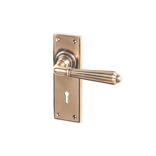 SHOW Polished Bronze Lock Hinton Lever Handles