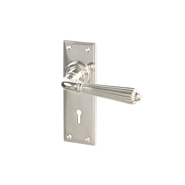 SHOW Polished Nickel Lock Hinton Lever Handles