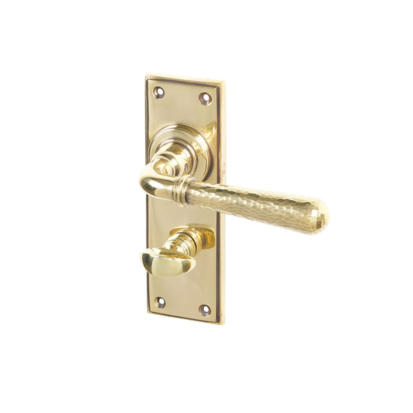 SHOW Antique Brass Bathroom Hammered Newbury Lever Handles