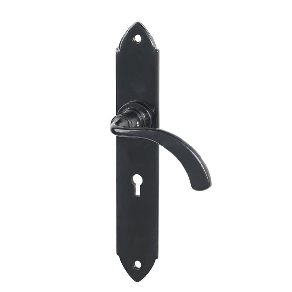 SHOW Black Lock Gothic Curved Lever Handles