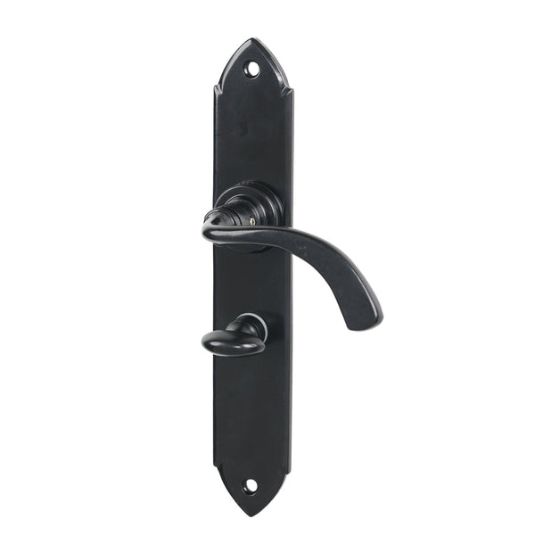 SHOW Black Bathroom Gothic Curved Lever Handles