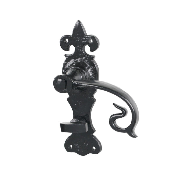 SHOW Black Bathroom Curly Lever Handles