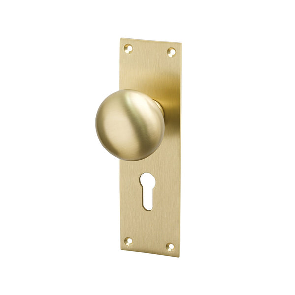 SHOW Image of Satin Brass Balmoral Euro Handles