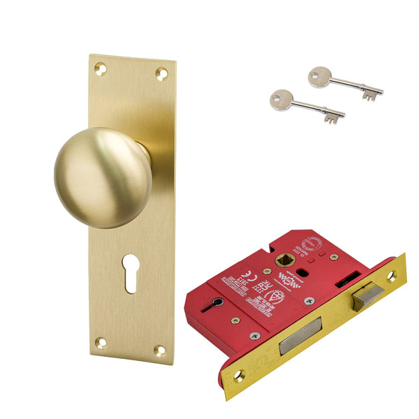 SHOW Image of Satin Brass Balmoral 5 Lever Lock Set