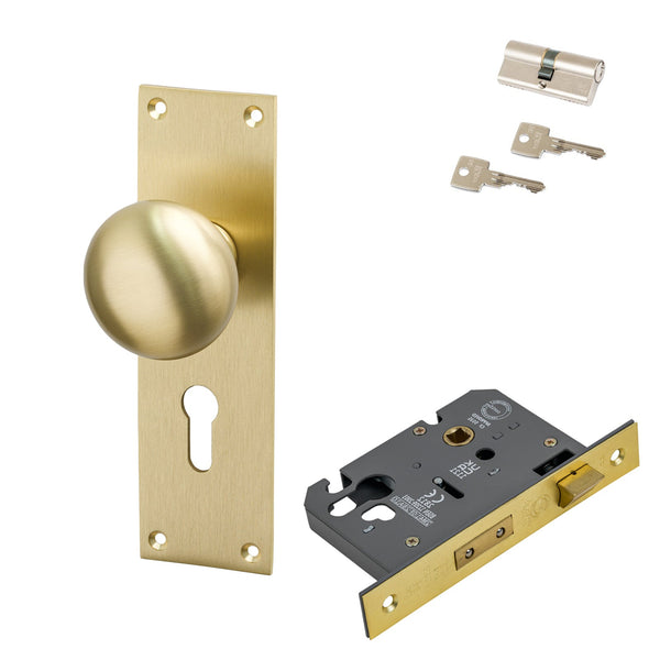 SHOW Image of Satin Brass Balmoral Euro Set