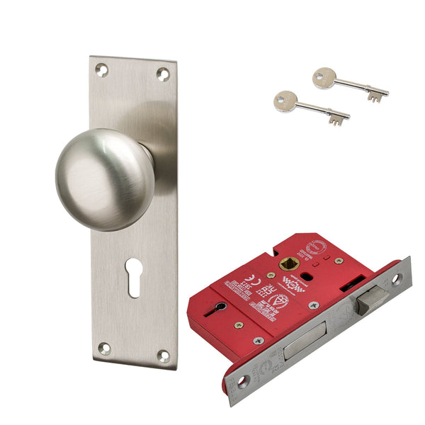 SHOW Image of Satin Nickel Balmoral 5 Lever Lock Set