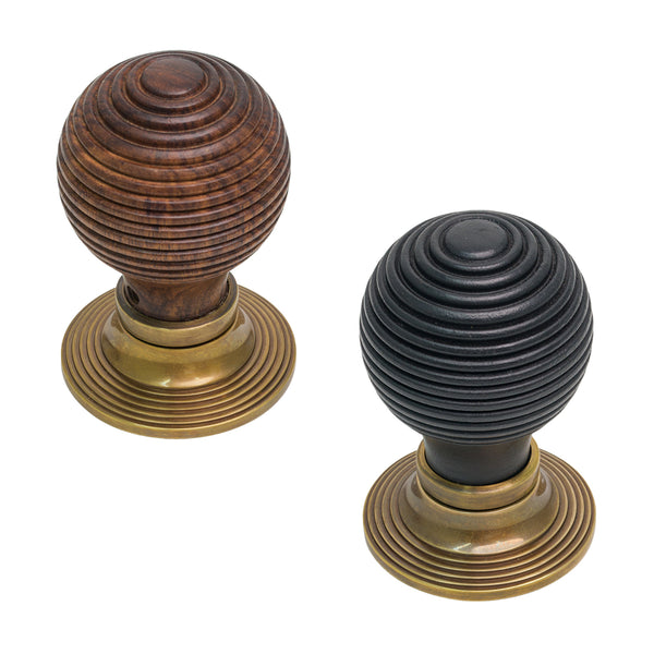 Beehive Door Knobs Rosewood & Ebonised