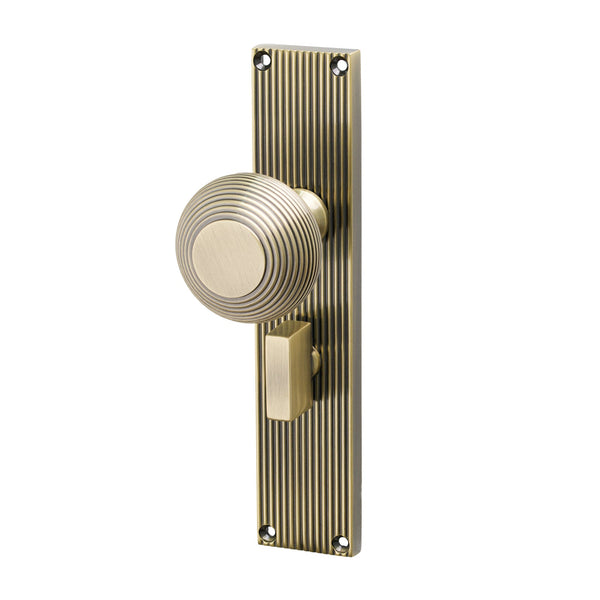 SHOW Image of Antique Brass Beehive Bathroom Handles