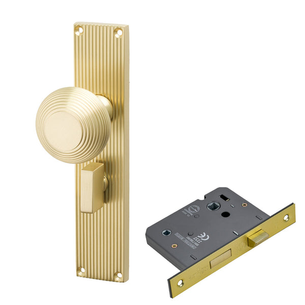 SHOW Image of Satin Brass Beehive Bathroom Set