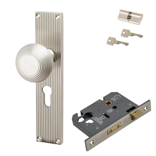SHOW Image of Satin Nickel Beehive Euro Set