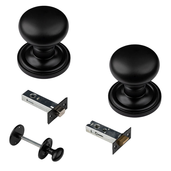 mushroom black door knob 