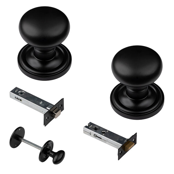 mushroom black door knob 