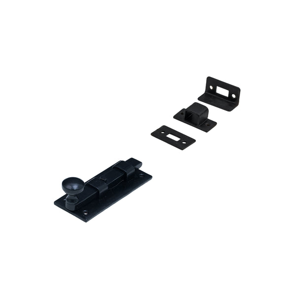 Black Straight Knob Bolt 4 Inch 