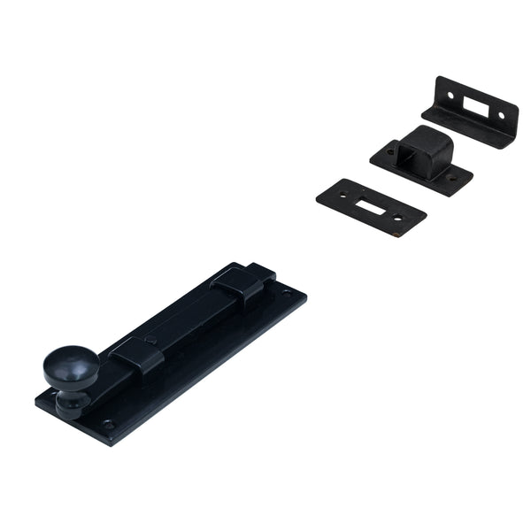 Black Straight Knob Bolt 6 Inch 