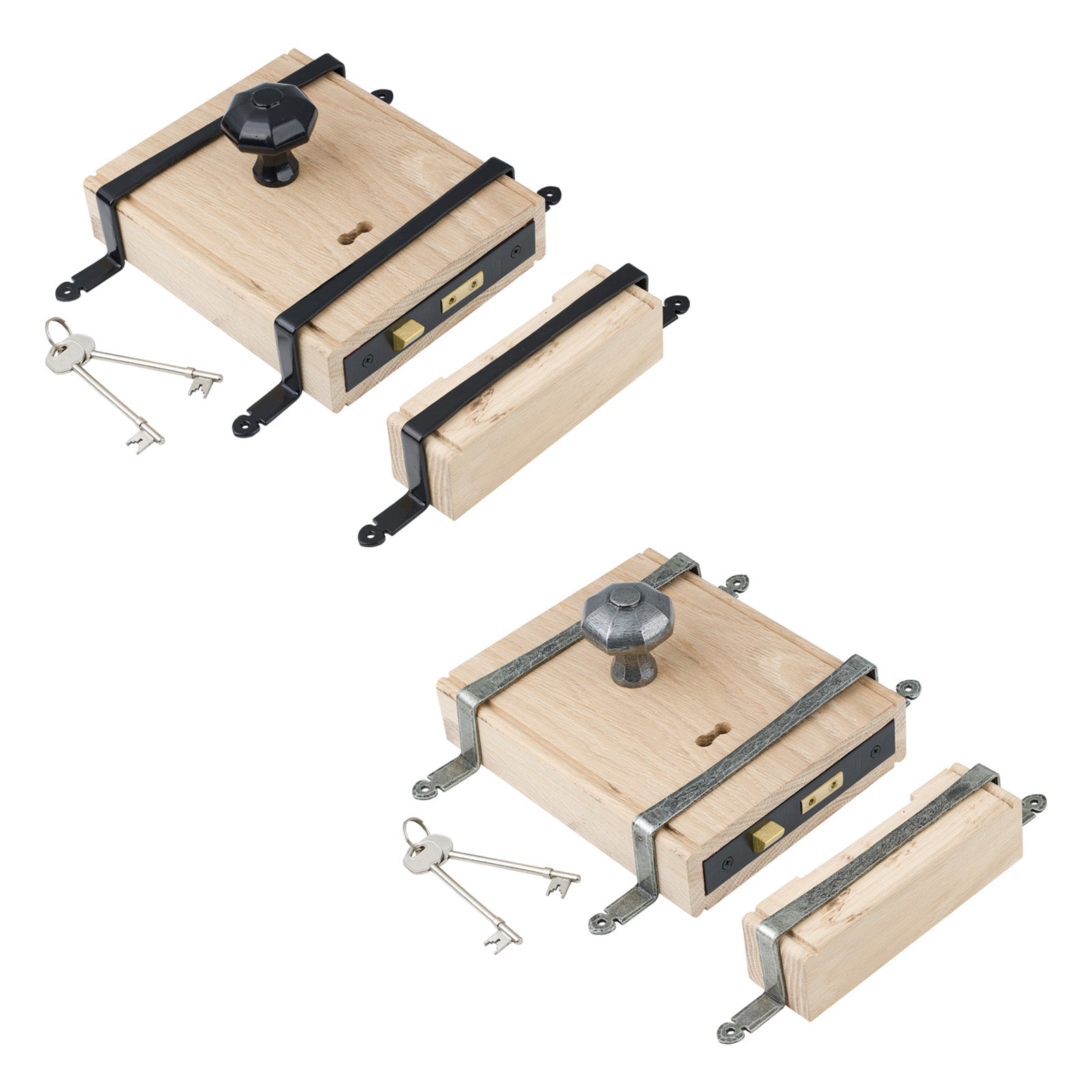 Oak Box Lock & Octagonal Knobs| 2 Finishes | Suffolk Latch Company