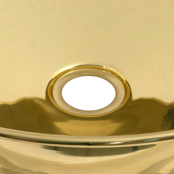 SHOW SHOW Close Up of Smooth Round Sink in Smooth Brass