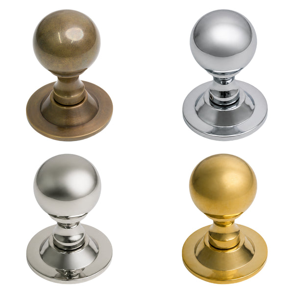 Level image of Round Brass Door Knobs in 4 finishes