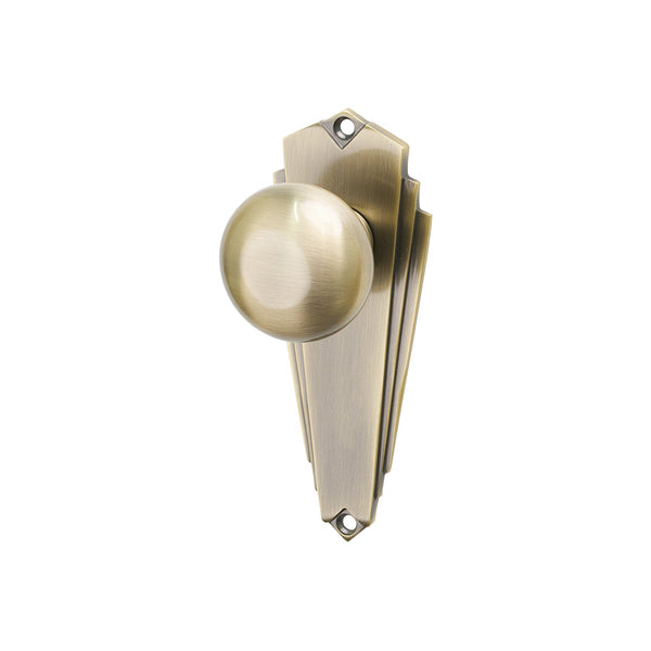 SHOW Image of Antique Brass Broadway Latch Handles