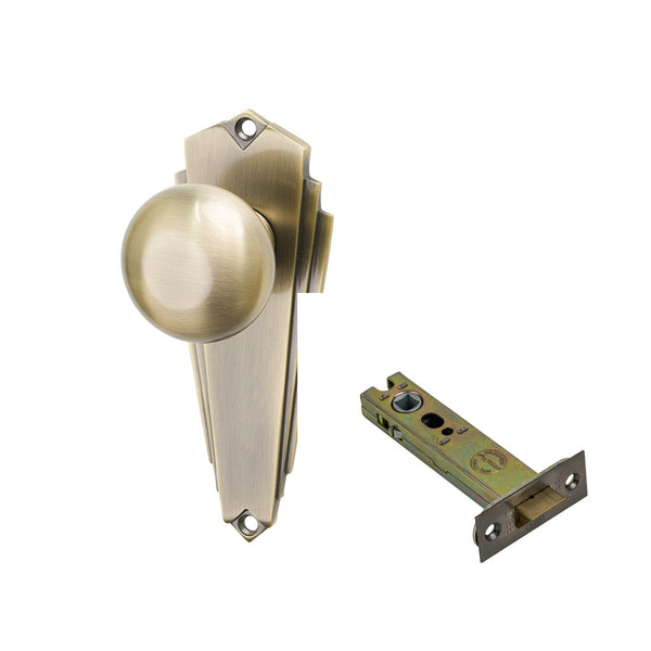 SHOW Image of Antique Brass Broadway Latch Set
