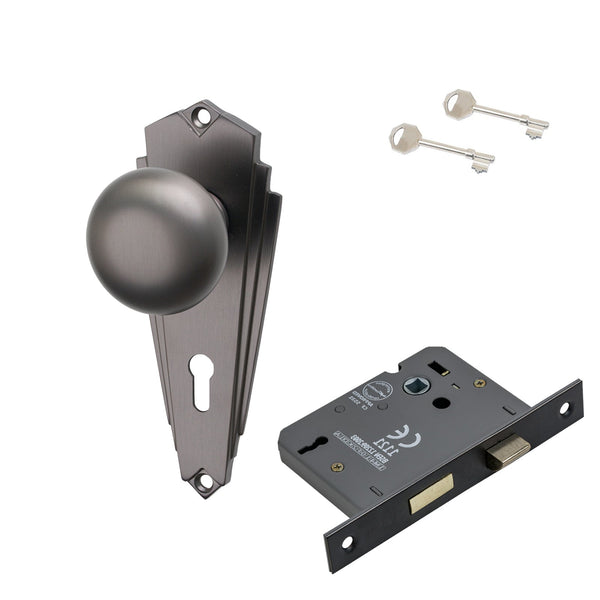 SHOW Image of Matt Bronze Broadway 3 Lever Lock Set