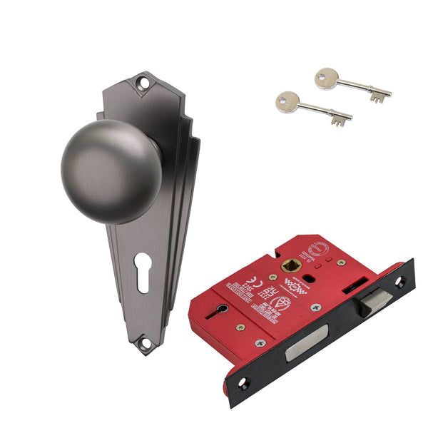 SHOW Image of Matt Bronze Broadway 5 Lever Lock Set