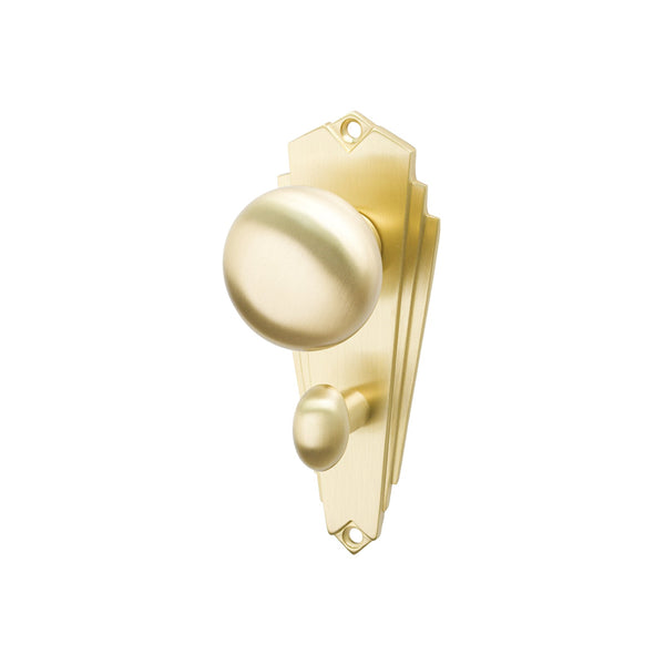SHOW Image of Satin Brass Broadway Bathroom Handles
