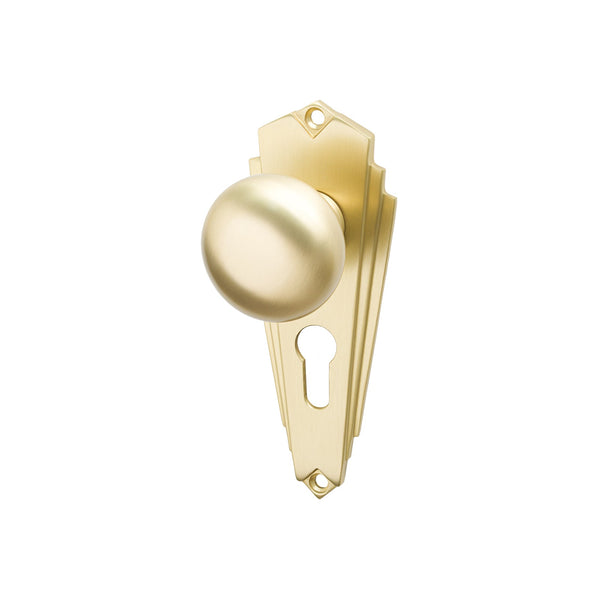 SHOW Image of Satin Brass Broadway Euro Handles