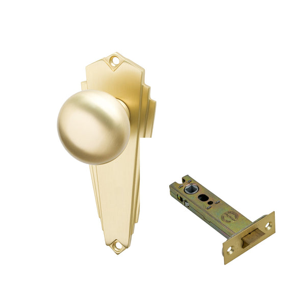 SHOW Image of Satin Brass Broadway Latch Set