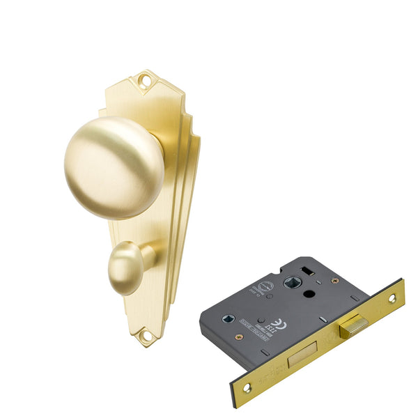 SHOW Image of Satin Brass Broadway Bathroom Set