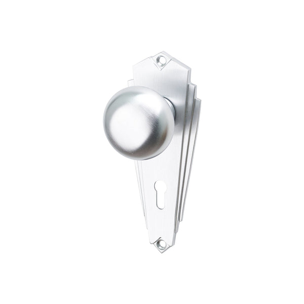 SHOW Image of Satin Chrome Broadway Lock Handles