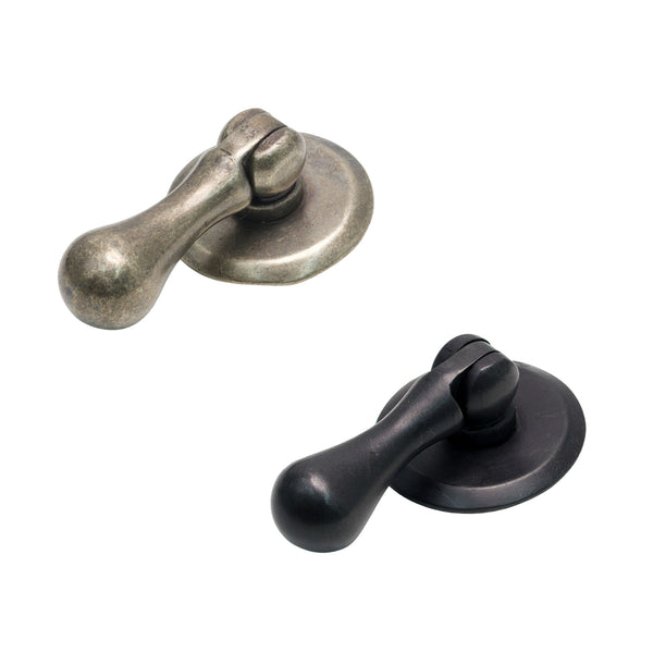 Variant image of Bronze Cabinet Drop Pull On Round Plate